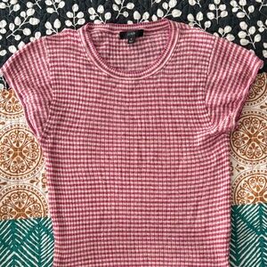 J. Crew Pink Gingham Short Sleeve Top